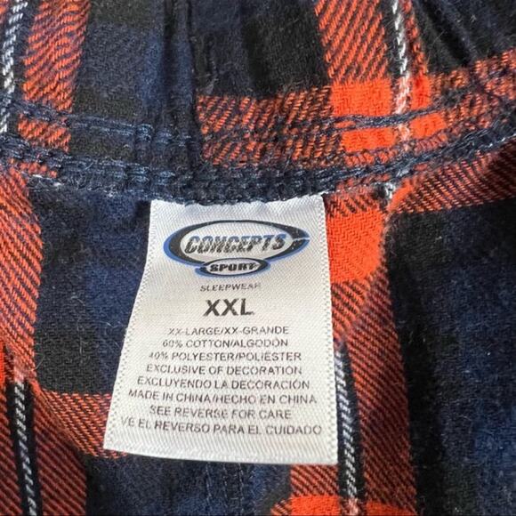 Concepts Sports Auburn University Pajama Pants Mens XXL Orange Blue Plaid Cozy - Picture 3 of 3